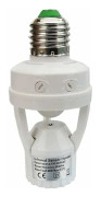 [CA] Sockel med PIR-rörelsesensor, glödlampor med E27-sockel för inomhusbruk med tids- och ljusjustering (glödlampa ingår ej)
