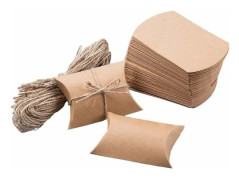 100 st Kraftpapper Presentförpackningar, 96,5 cm Stor Vintage Förpackningslåda med 55 cm Rep, DIY-kompatibel, Bröllop, Julklappar