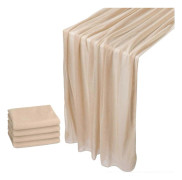 2025 Senaste Modell Pack Champagne Chiffon Bordslöpare 30x120 Tum Romantisk Transparent Bröllop