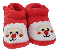 Babytofflor - min första jul - första ålder 0-6 mois röd
