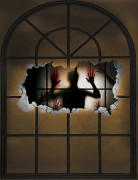 (1) Halloween dekoration, 2 st Halloween fönsterdekaler, Halloween skräckdekorationer utomhus, för Ha