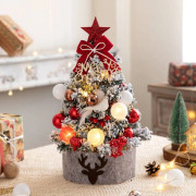 Bordsjulgran LED-ljus 60CM Mini Bordspresent Julgran Konstgjord Julgran Navidad Ornament Heminredning 2023 röd ed 60CM