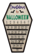 Återanvändbar DIY Flyttbar Halloween Nedräkningskalender Skylt Dekor av Trä för Hem Skrivbordsdekoration
