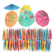 [200 st] Cocktailparaply Drinkparaply Tandpetare - Färgglada Papperstaplar Cocktailparaply för Luau Parasol Hawaiian Tiki Festdekorationer