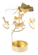 Rotating Metal Candlestick, Spinning Tealight, Romantic Candlestick Ornament for Wedding, Party, Christmas, Festival Decoration - Q