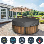 Runt Poolskydd Pool Solskydd, Vattentätt UV-beständigt Spa Skyddsöverdrag, 210D för Utomhus Spa Badkar, 190*30cm(FQ)