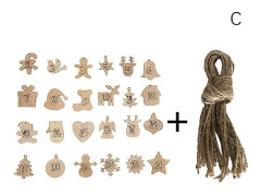1-24 Nedräkning Jul Adventskalender Trähänge Julklappspåsar Nummeretikett Kalender Hängande Tag Juldekor