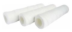 Set med 3 spiralformade filterpatroner för vattenfilter - filtrering av sediment upp till 25 mikron - universell standardstorlek (hy)