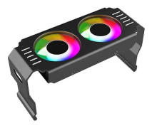 |NT| Datorminne Modulkylare för PC DDR4 DDR5 Överklockning Dubbla ARGB Synkroniserade PWM-fläktar Aluminium RGB-kylare (a) Svart