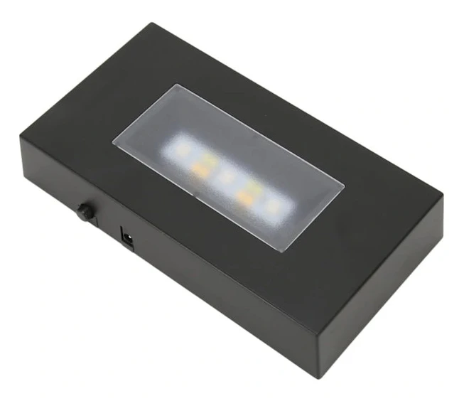 LED-ljusbas, rektangulär USB-flerfärgad ljusdisplaybas för kristallstatyer, smycken (svart)