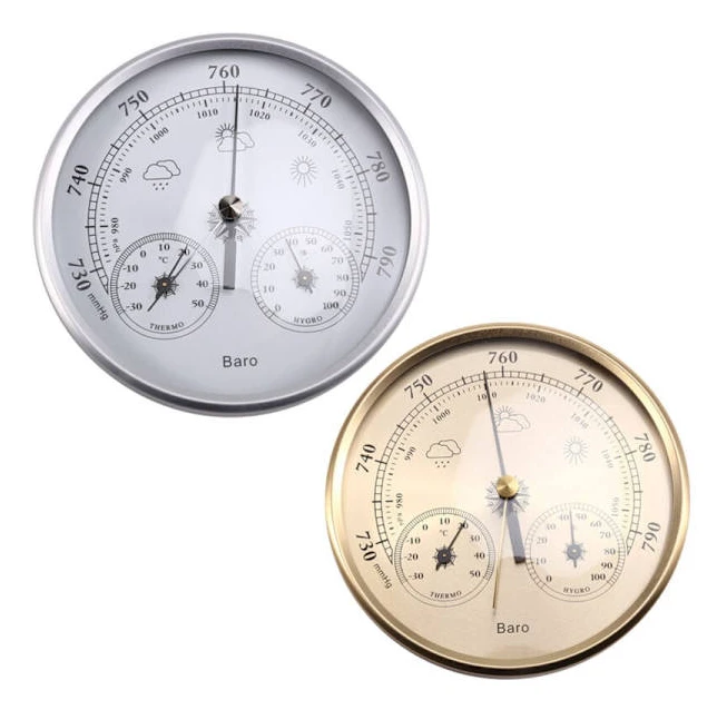 2-pack Wander Cloudly Barometer med Termometer och Hygrometer, 3 i 1 Väderstation för Prognosinstrument