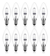 42W E14 C35 Dimbar Halogenlampa AC 220-240V Varmvit 2700K E14 Transparent Halogenlampa (10-pack) [mo][CO]