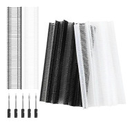 Mini StitchGun Fasteners, 2400 pcs Fixer TaggingGun Tags with 5 pcs Extra Fine Needles (Black/White, 0.4 inch)