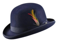 Unisex Hård Hatt i Ull med Fjäder, Satinfodrad, Storlekar S till XL