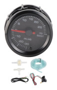 2in 12V Turbo Boost Meter ‑30‑30PSI Mätområde Tryckmätare Vitt ljus Universal