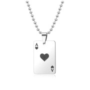 Unisex Mode Lyckosam Spader Ess Halsband Nyckelring Poker Silver Hänge