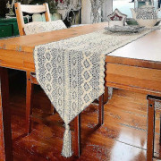 Naturlig hamparep vävd bordslöpare chenille patchwork duk 30x160cm