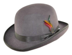 Unisex Hård Hatt i Ull med Fjäder, Satinfodrad, Storlekar S till XL