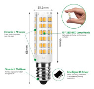 {XJ} LED-lampa E14, 7W (motsvarar 65W halogen) Varmvit 3000K 700LM Liten Edison-skruv Ej dimbar Flimmerfri AC 220-240V 6-pack