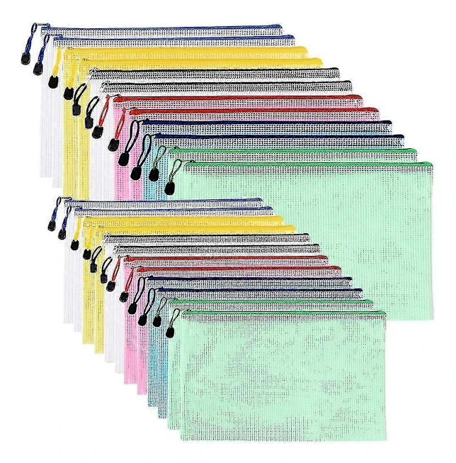 24-pack plastfickor, A4-blixtlåsplånböcker, ziplock-påsar, blixtlåsmappar, A5-blixtlåspåsar