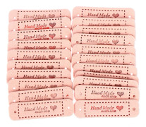 20 st Etiketter Handgjorda Med Kärlek Klädetiketter DIY Hantverk S Rosa Pink