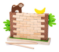 Toys Jungle Crash-spel, Tumble Tower-spel, Familjebrädspel i trä (FMY) Flerfärgad