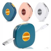 3-pack USB-kabelvinda, infällbar laddningskabelhållare, tom kompakt telefonkabelorganisatör, portabel mångsidig kabelhantering