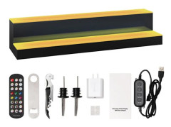 LED-belyst alkoholfles stativ - Duoku - 2 nivåer - med LED-belysning - whisky stativ i 2 trinn