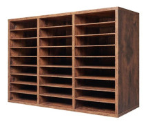 Skrivbord Organizer - DUOKU - HZFC008 - 27 Fack - Mörkbrunt Trä - Inuti Mörkbrun