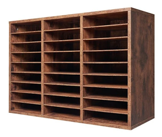 Skrivbord Organizer - DUOKU - HZFC008 - 27 Fack - Mörkbrunt Trä - Inuti Mörkbrun