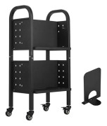 Bokvagn - DUOKU - HXTC-2LX - Kapacitet 70 kg - 2 hyllor - Samtida metall