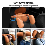 Justerbar bilnackkudde med memory foam för barn och vuxna 7-16cm 180° Resestöd för sömn