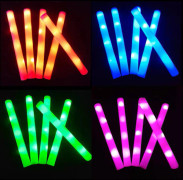 LED Skumljusstavar Mjuka Lysande Cheer-rör för Födelsedag Jul Halloween Fest Vit 12-pack White