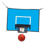 Blå 45cmx35cm Basketbollkorgfäste för Trampoliner Universal Basplatta med Boll Justerbara Rep för Alla Åldrar Träning Barn Trädgård Utomhus Sp