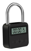 Smart tidslås, metall tidslås, upp till 99 timmar, med LCD-display, tidshanterare, upplåst först när tiden är ute - var ett självdisciplinerat jag Svart Black