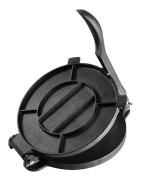 Tortillapress-Duoku- 10 tum- Robust gjutjärn Roti-maskin- med 100 stycken bakplåtspapper- Försäsongad