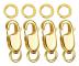 4 st hummerlås för armband, smyckestillverkning, 18k guld, koppar, hoppringar