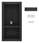 Nischdusch - DUOKU - Modell XPSNICHE1632 - 40,64 x 81,28 cm - Dubbel Hylla - XPS plast Svart