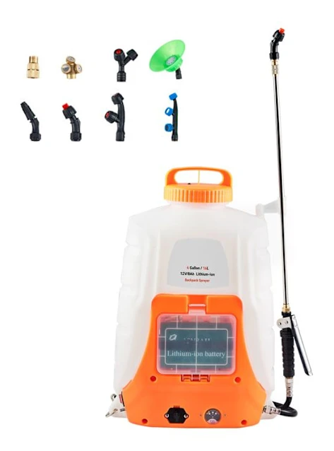 RYGGBÄR - DUOKU - 4 Gallon - Justerbart Tryck 0-90 PSI - Trädgårdsskötsel - Litiumjonbatteri