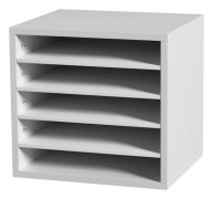 Organisatörer för litteratur - Duoku - Brevlåda för kontor med 5 fack - Tränare för litteratur i trä 13,9x12x13 tum, vit