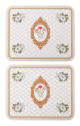 Kaffematta bänkskiva kaffebarmatta, kök halkfri absorberande diskmatta, lämplig (beställning: romantisk blomma-2 stycken) (3,5 mm) 40*50CM