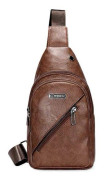 Sling Crossbody Väska Axel Ryggsäck MÖRKBRUN Mörkbrun