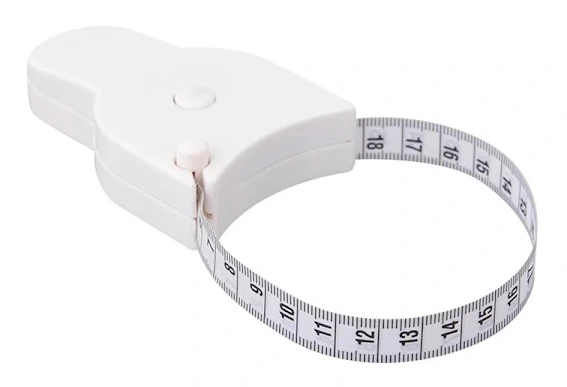 pc (vit) kroppsmåttband - 150 cm, enhandsanvändning, kompakt och