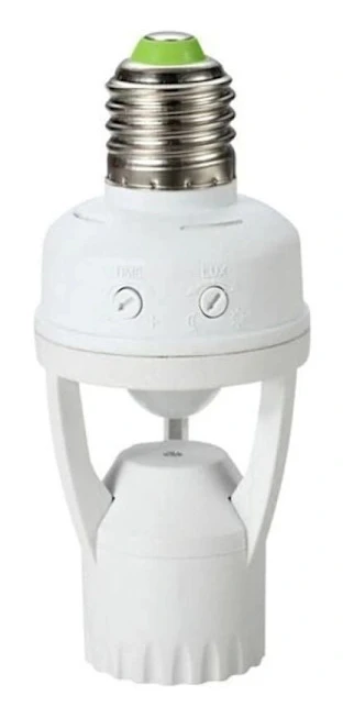 Lamphållare med rörelsedetektor, säkerhetsdetektering, E27, 60 W, rörelsesensor