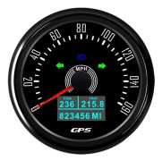 85MM GPS Hastighetsmätare med GPS-antenn 7 Färger Bakgrundsbelysning Digital LED Vägmätare för 12V24V Bil Båt Marin 0-160MPH, B