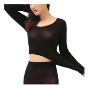 Thermal set, comfortable autumn long johns, tops, Offi Woman, black, type 1
