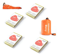 4x Utomhus Nödsituation Termisk Vattentät Sovsäck Camping Överlevnad Bivy Sack - Guld Gold-sliver