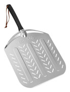Pizzaspade i aluminium, perforerad pizzaspade, non-stick, för alla pizzaugnar utomhus eller inomhus, 30,5 x 34,5 cm
