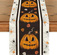 Bordslöpare med spindelnät och pumpor för Halloween, köksdekoration för hemmafest, 33 x 183 cm