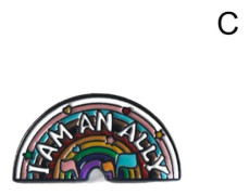 Du är säker med mig Emaljnålar, Regnbåge Slagnålar Pride Pins L D-209 one-size